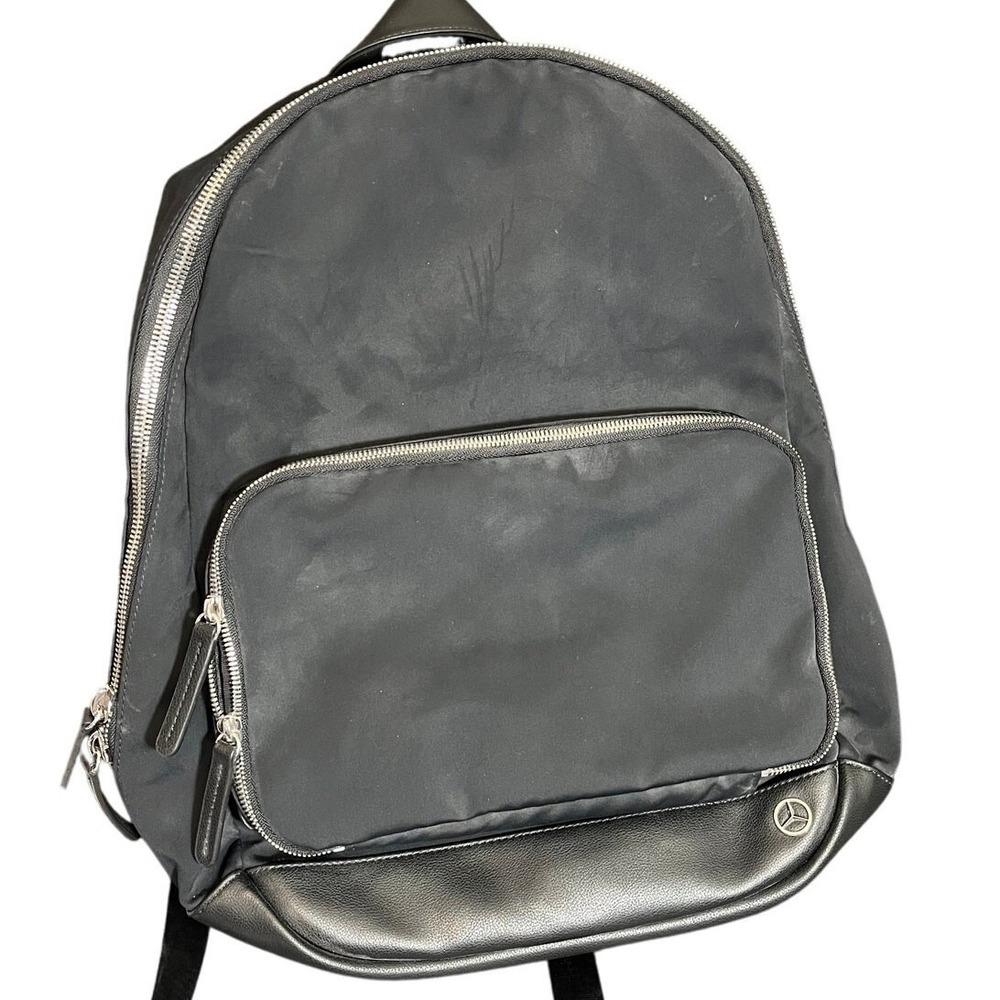 Haerfest Mercedes Benz Backpack Black Nylon Leather Trim Commuter Bag